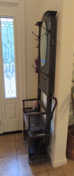 ANTIQUE HALL TREE/UMBRELLA STAND