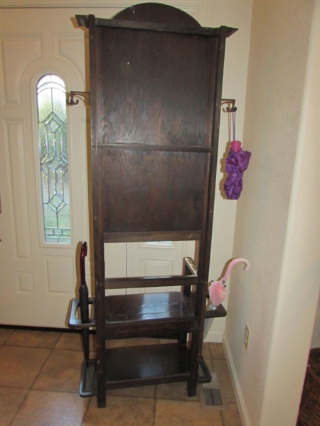 ANTIQUE HALL TREE/UMBRELLA STAND