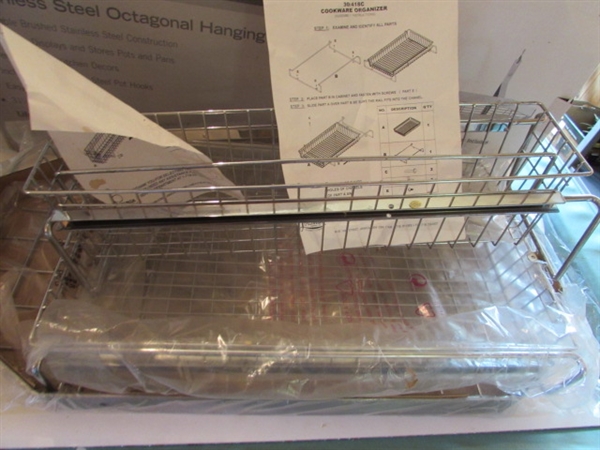 STAINLESS STEEL HANGING RACK AND COOKWARE RACKS