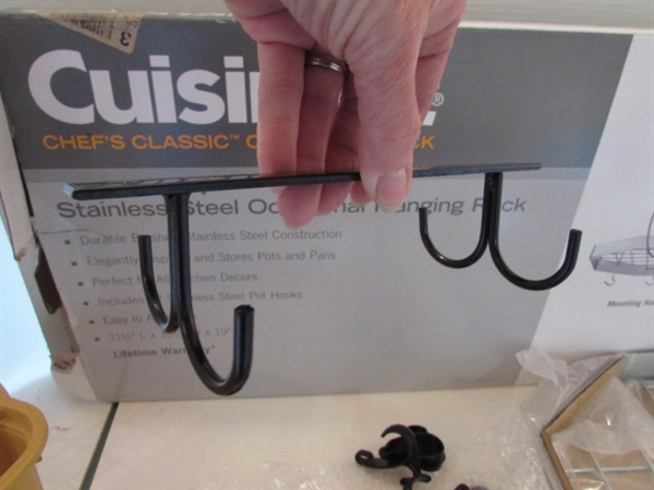 STAINLESS STEEL HANGING RACK AND COOKWARE RACKS