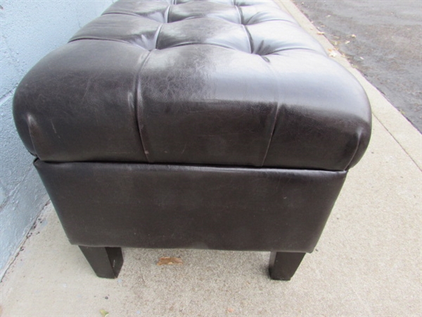 UPHOLSTERED STORAGE OTTOMAN