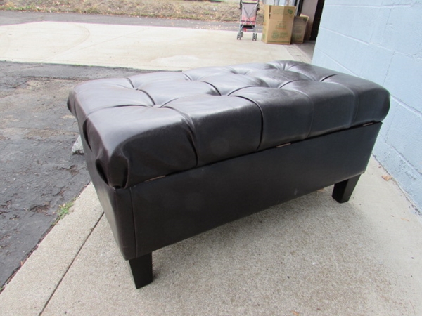 UPHOLSTERED STORAGE OTTOMAN