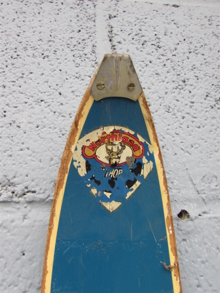 VINTAGE WOODEN SKIS & POLES