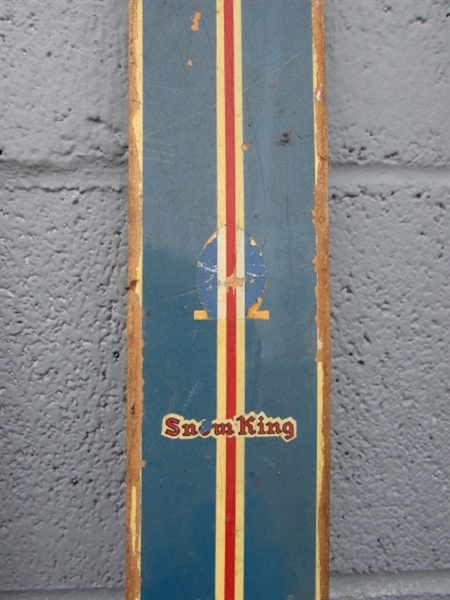 VINTAGE WOODEN SKIS & POLES