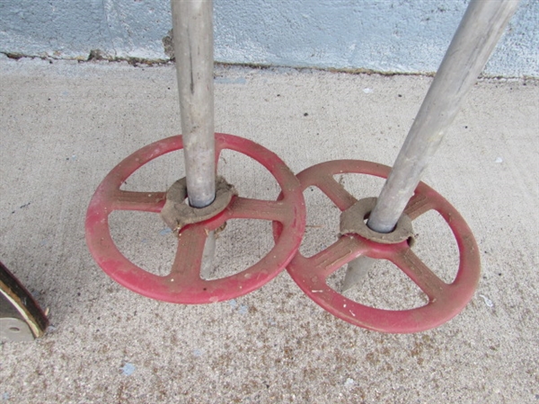 VINTAGE WOODEN SKIS & POLES