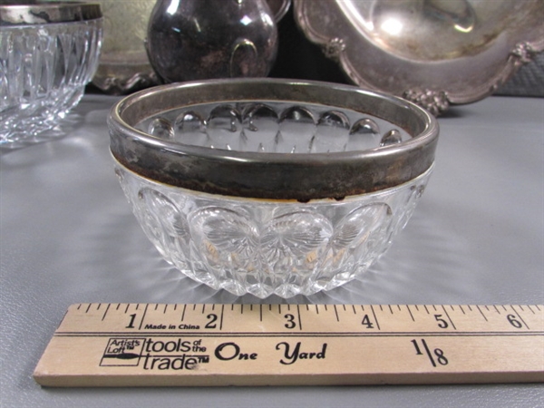 SILVERPLATE & CRYSTAL SERVING PIECES