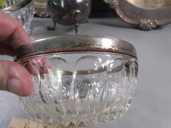 SILVERPLATE & CRYSTAL SERVING PIECES