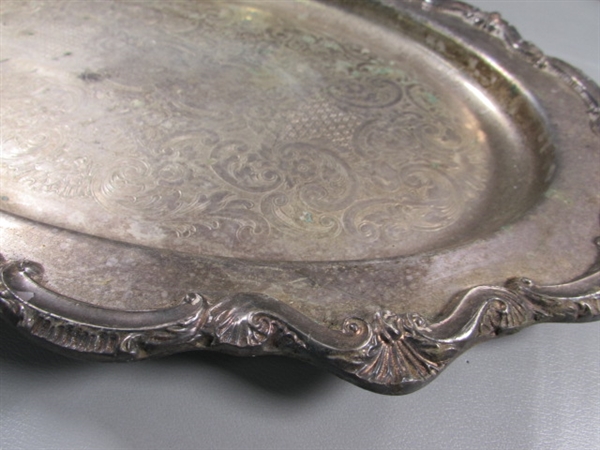 SILVERPLATE & CRYSTAL SERVING PIECES
