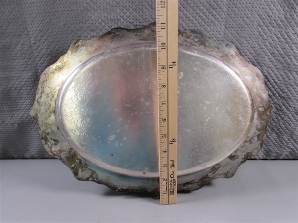 SILVERPLATE & CRYSTAL SERVING PIECES
