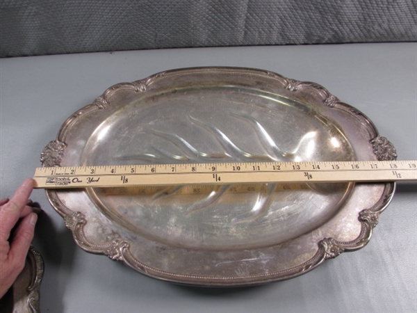 SILVERPLATE & CRYSTAL SERVING PIECES
