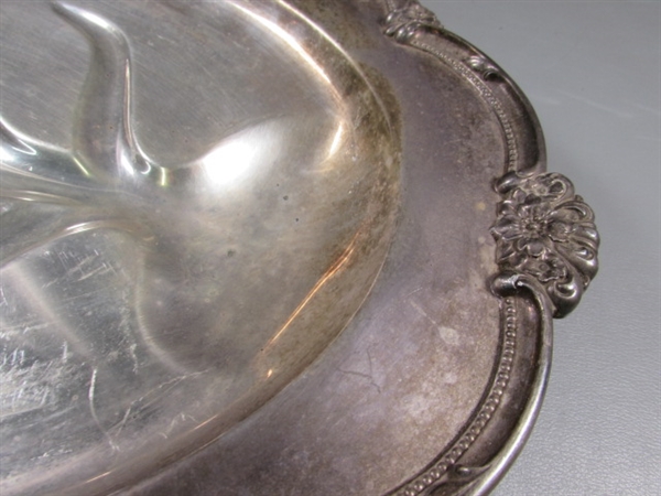 SILVERPLATE & CRYSTAL SERVING PIECES