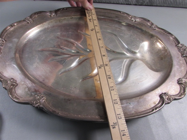 SILVERPLATE & CRYSTAL SERVING PIECES