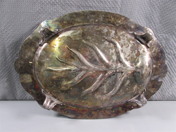 SILVERPLATE & CRYSTAL SERVING PIECES