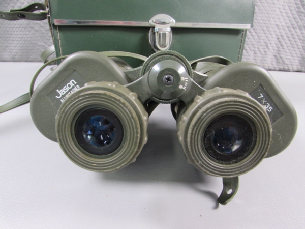 VINTAGE JASON ALL WEATHER BINOCULARS W/CASE