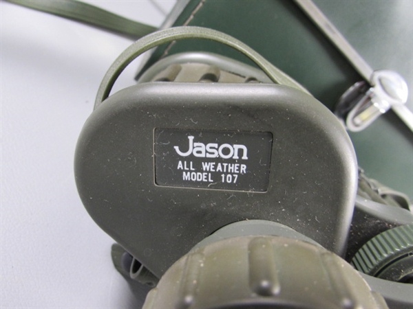 VINTAGE JASON ALL WEATHER BINOCULARS W/CASE