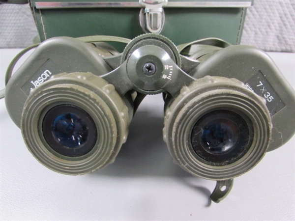 VINTAGE JASON ALL WEATHER BINOCULARS W/CASE