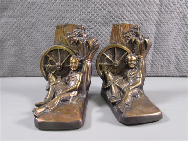 BRONZE BOOKENDS