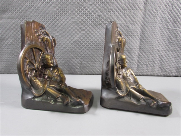 BRONZE BOOKENDS