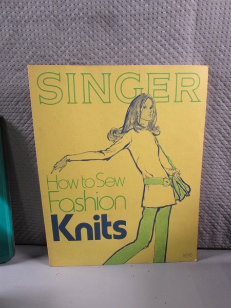 SEWING BASKET & TIN FULL OF THREAD, NOTIONS, ETC.