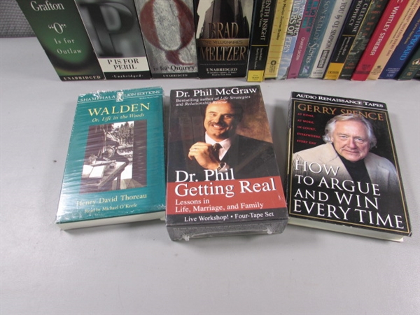 LARGE COLLECTION OF AUDIOBOOKS ON CASSETTE - SELF HELP, MOTIVATIONAL, CLASSICS & FICTION