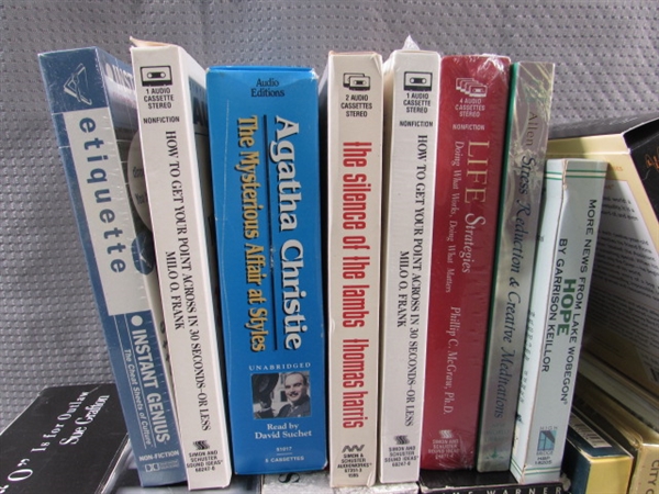 LARGE COLLECTION OF AUDIOBOOKS ON CASSETTE - SELF HELP, MOTIVATIONAL, CLASSICS & FICTION