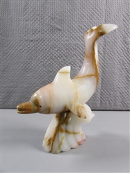 CARVED ALABASTER DOLPHIN