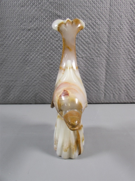 CARVED ALABASTER DOLPHIN
