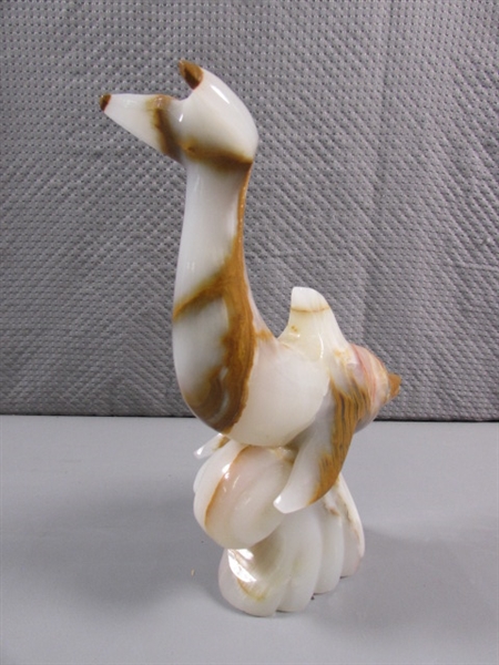 CARVED ALABASTER DOLPHIN