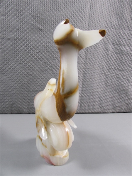 CARVED ALABASTER DOLPHIN