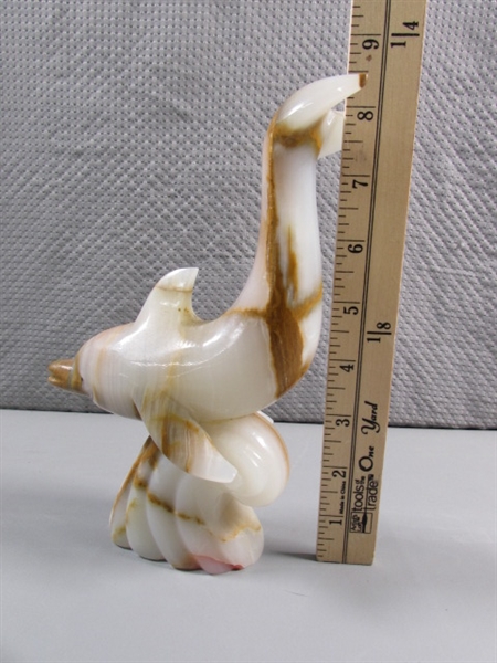 CARVED ALABASTER DOLPHIN