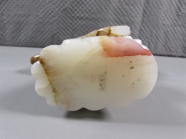 CARVED ALABASTER DOLPHIN