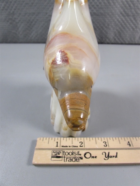 CARVED ALABASTER DOLPHIN