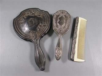ANTIQUE SP? DRESSER ITEMS