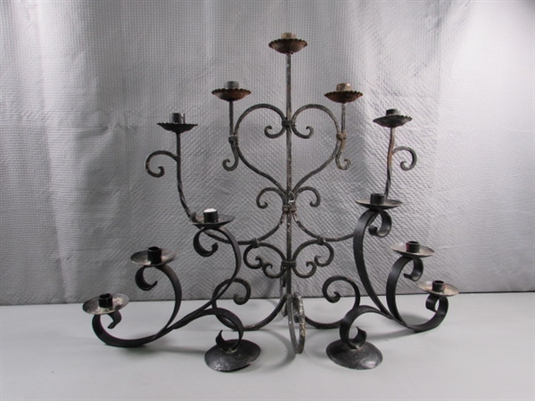 VINTAGE WROUGHT IRON CANDELABRAS