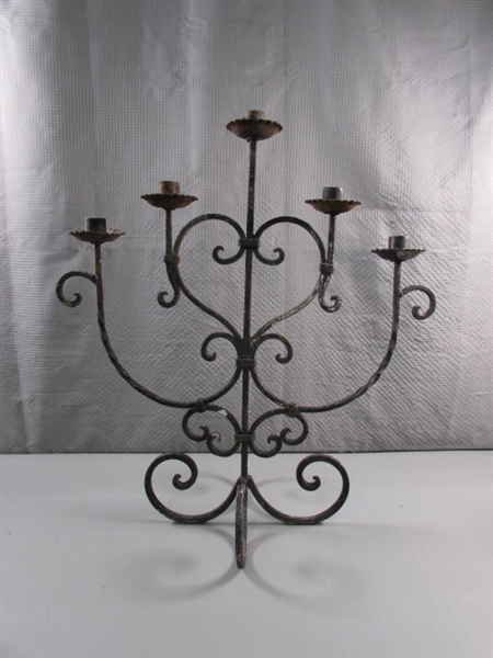VINTAGE WROUGHT IRON CANDELABRAS