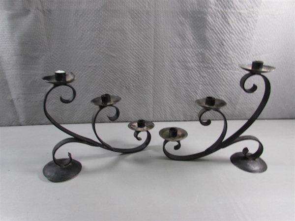 VINTAGE WROUGHT IRON CANDELABRAS