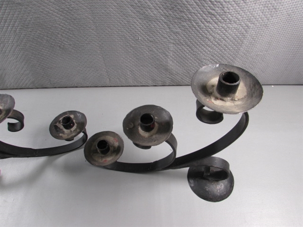 VINTAGE WROUGHT IRON CANDELABRAS
