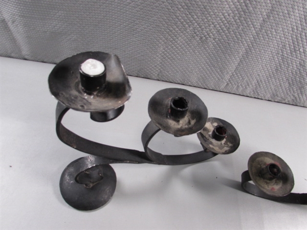 VINTAGE WROUGHT IRON CANDELABRAS