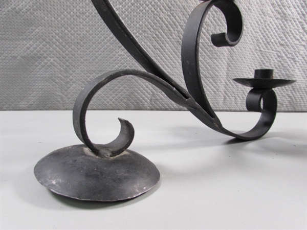 VINTAGE WROUGHT IRON CANDELABRAS