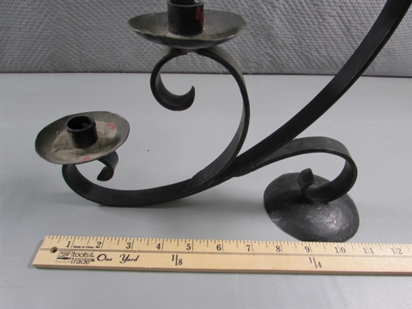 VINTAGE WROUGHT IRON CANDELABRAS