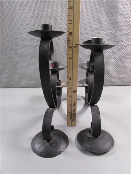 VINTAGE WROUGHT IRON CANDELABRAS