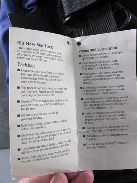 REI TRAVERSE ALL STAR HIKING/BACKPACKING PACK