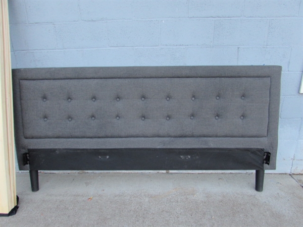 UPHOLSTERED KING BED FRAME