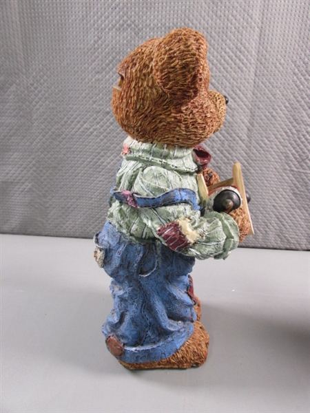 RESIN STANDING BOY & GIRL TEDDY BEAR BANKS