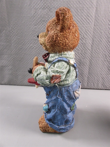 RESIN STANDING BOY & GIRL TEDDY BEAR BANKS