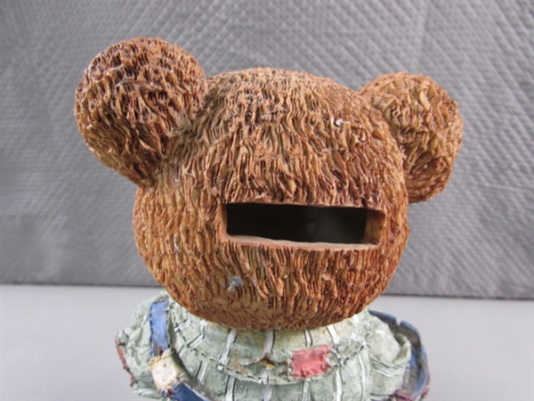 RESIN STANDING BOY & GIRL TEDDY BEAR BANKS