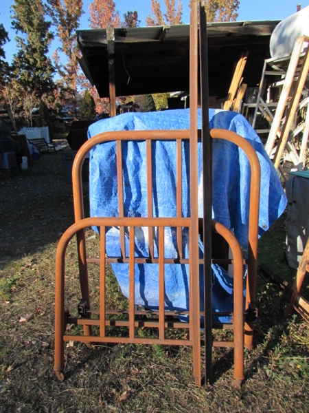 RUSTY, RUSTIC METAL TWIN BED FRAME