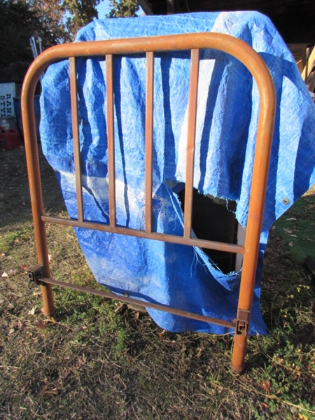 RUSTY, RUSTIC METAL TWIN BED FRAME