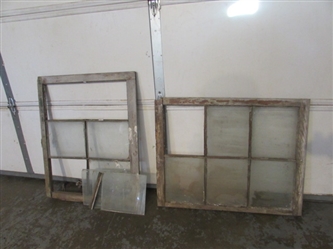 PAIR OF 6-PANE ANTIQUE WINDOWS