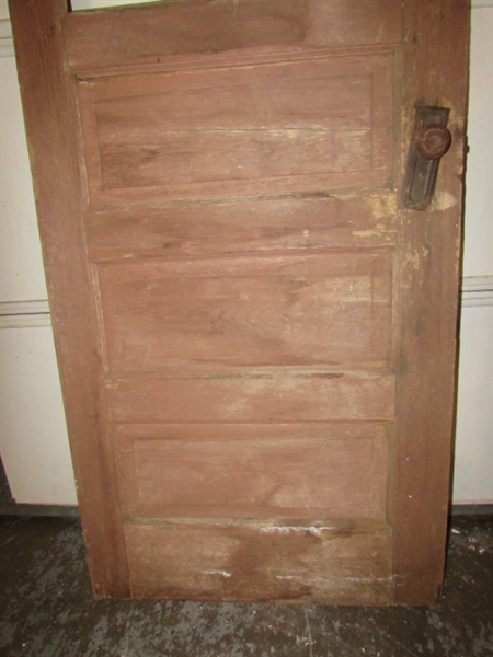 ANTIQUE SOLID WOOD DOOR WITH WINDOW - NO GLASS